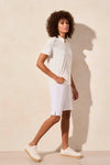 Pointelle Knit Zip-Front Mock Neck