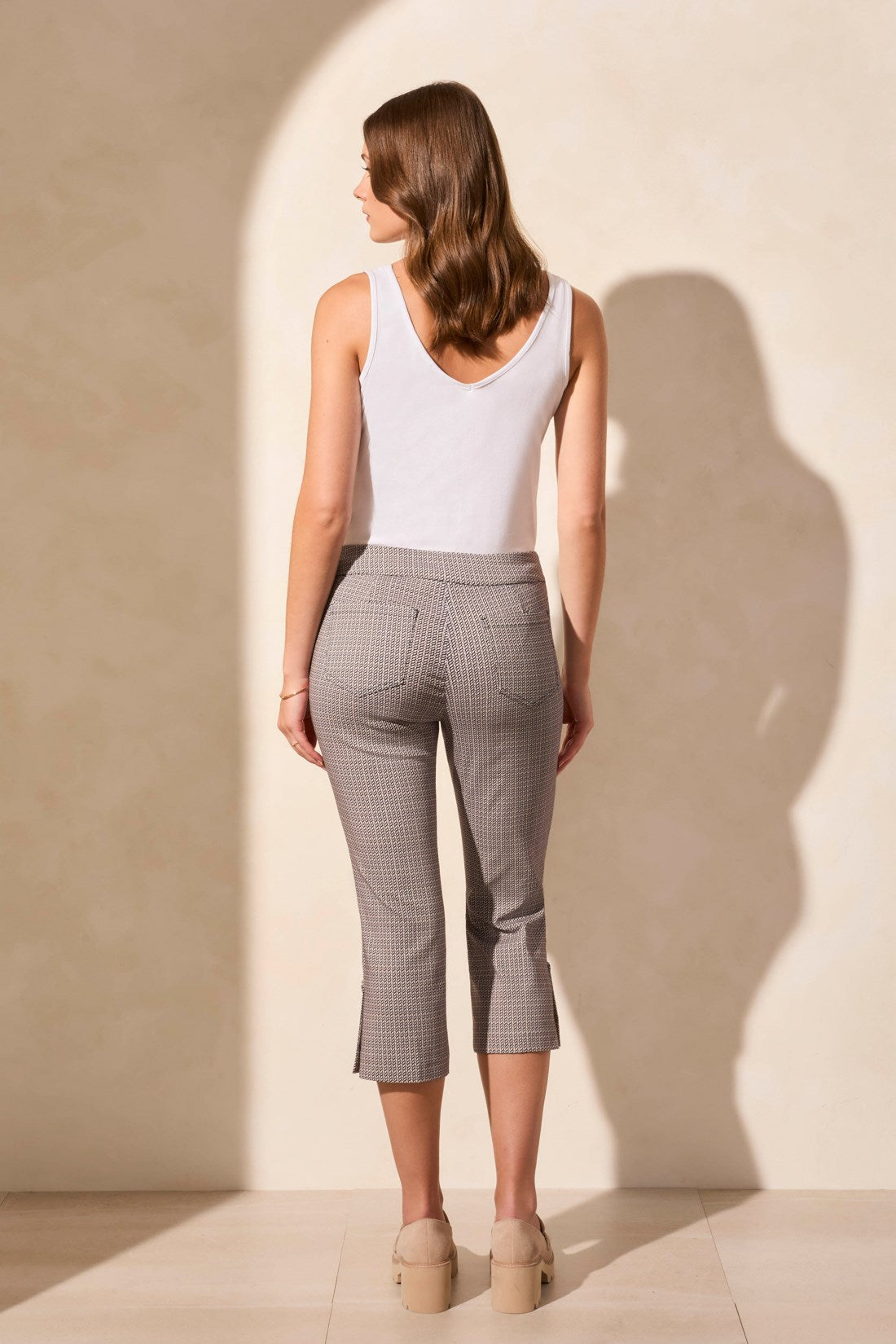Printed Bengaline Pull-On Capri