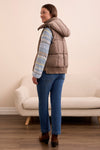 Quilted Puffer Vest With Removable Hood