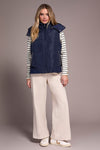 Quilted Puffer Vest With Removable Hood