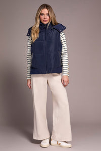 Quilted Puffer Vest With Removable Hood
