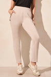 Techno Lux Contrast Trim Pull-On Ankle Pants