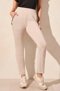 Techno Lux Contrast Trim Pull-On Ankle Pants
