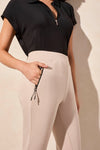 Techno Lux Contrast Trim Pull-On Ankle Pants