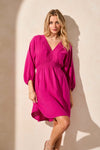 Smocked Puff Sleeve Dress