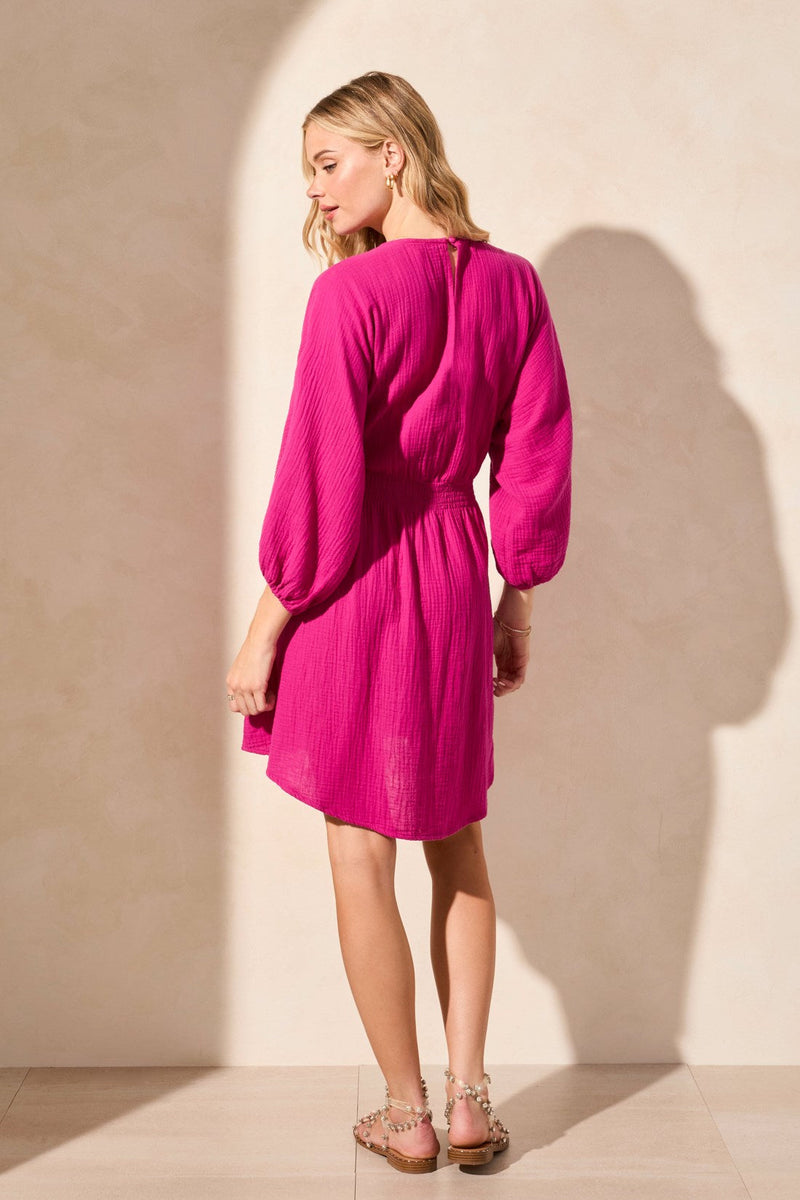 Smocked Puff Sleeve Dress