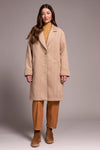 Soft Herringbone Button Front Car Coat