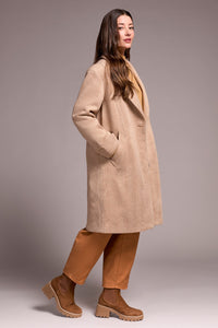 Soft Herringbone Button Front Car Coat