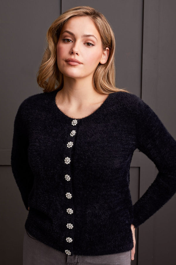 Sweater Cardigan With Fancy Buttons