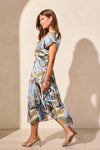 Tiered Short Sleeve V-Neck Dress