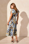 Tiered Short Sleeve V-Neck Dress