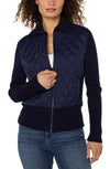 Quilted Zip Front Sweater
