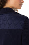 Quilted Zip Front Sweater