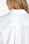Adjustable Sleeve Button Front Woven Top
