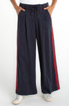 Wide Leg Pleated Trouser with Side Stripe 30"