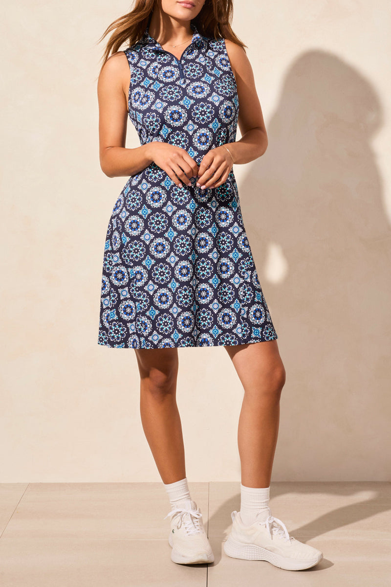 Sleeveless Dress with Flare Cut