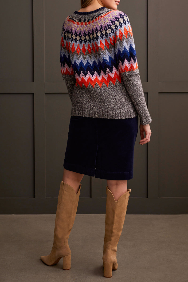 Long Sleeve Intarsia Sweater