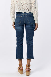 Frankie Straight Fit High Rise Cropped Jeans