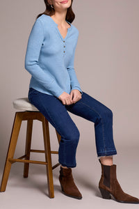 Brushed Waffle Knit Henley