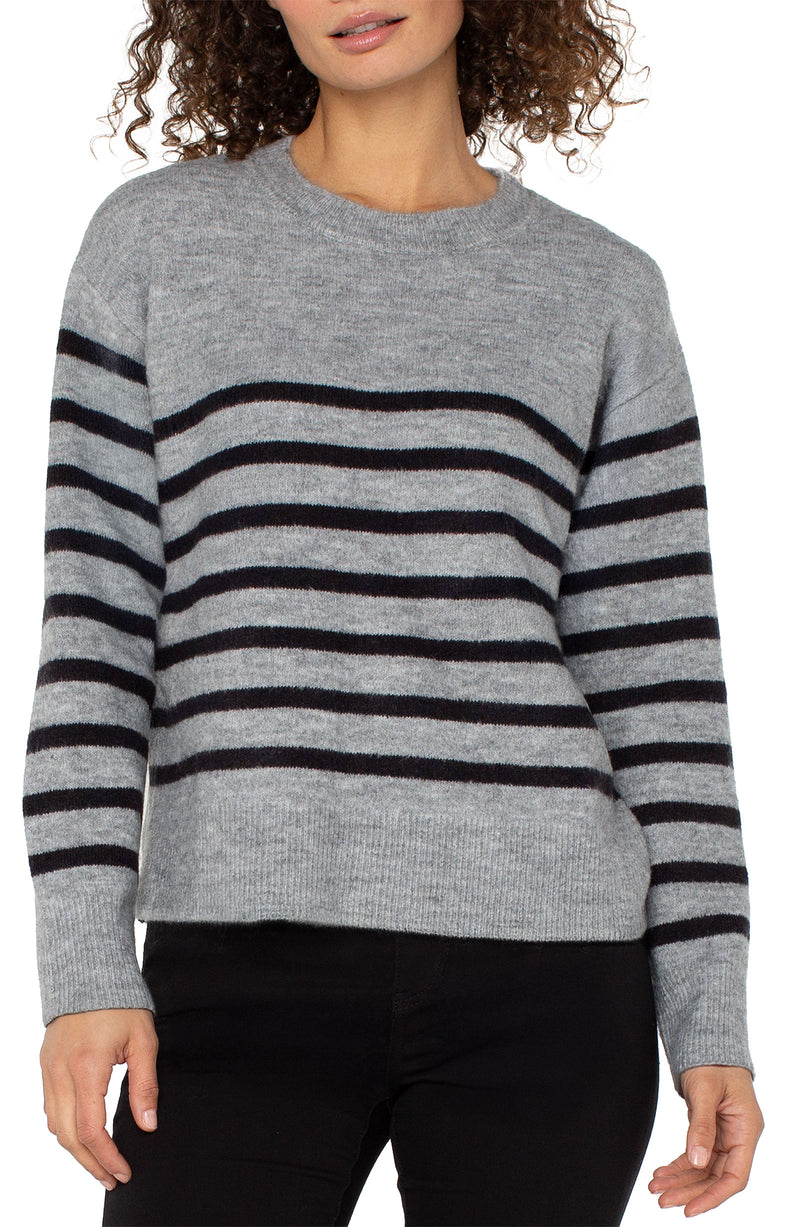 Crew Neck Dropped Shoulder Sweater