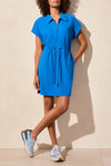 4-Way Stretch Polo Dress with Drawcord