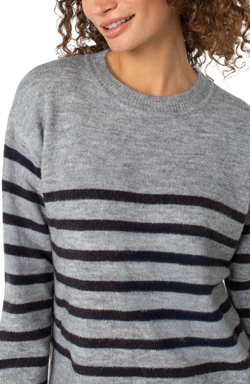 Crew Neck Dropped Shoulder Sweater