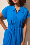 4-Way Stretch Polo Dress with Drawcord