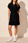 4-Way Stretch Polo Dress with Drawcord
