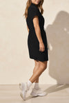 4-Way Stretch Polo Dress with Drawcord