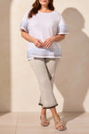 Boat Neck Top with Contrast Stitch