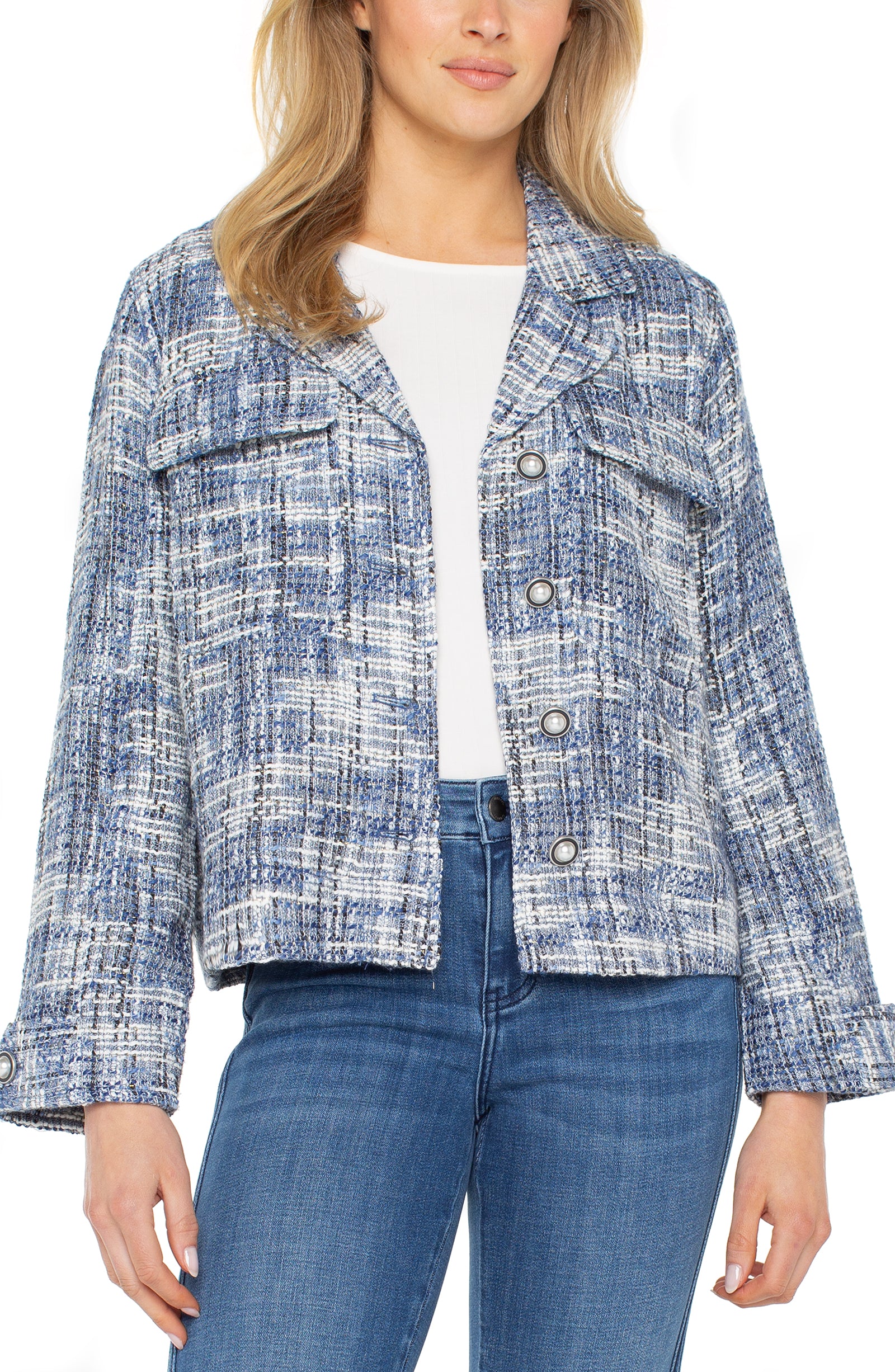 ジャケット・アウター blue check tweed jacket ALUDE SELECT】blue check tweed jacket | 【ALUDE】韓国メンズ