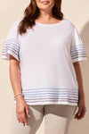 Boat Neck Top with Contrast Stitch