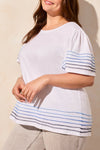 Boat Neck Top with Contrast Stitch