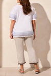 Boat Neck Top with Contrast Stitch
