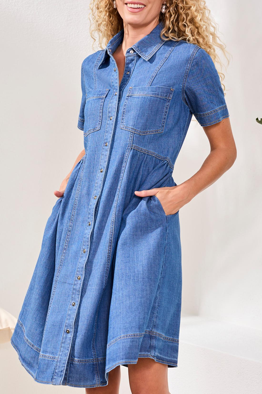 Button Down Flowy Dress