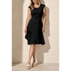 Asymmetrical Cap-Sleeve Crew Neck Dress