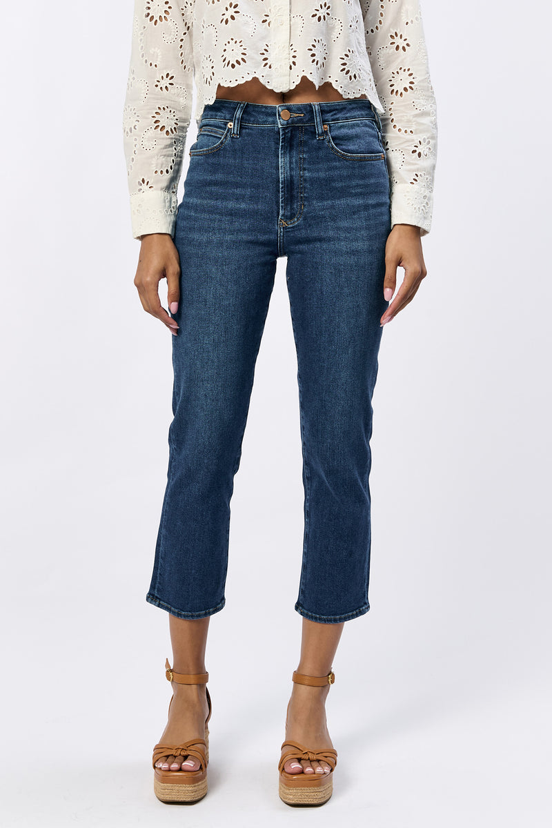 Frankie Straight Fit High Rise Cropped Jeans
