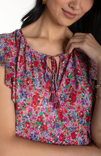 Flutter Sleeve Peplum Top