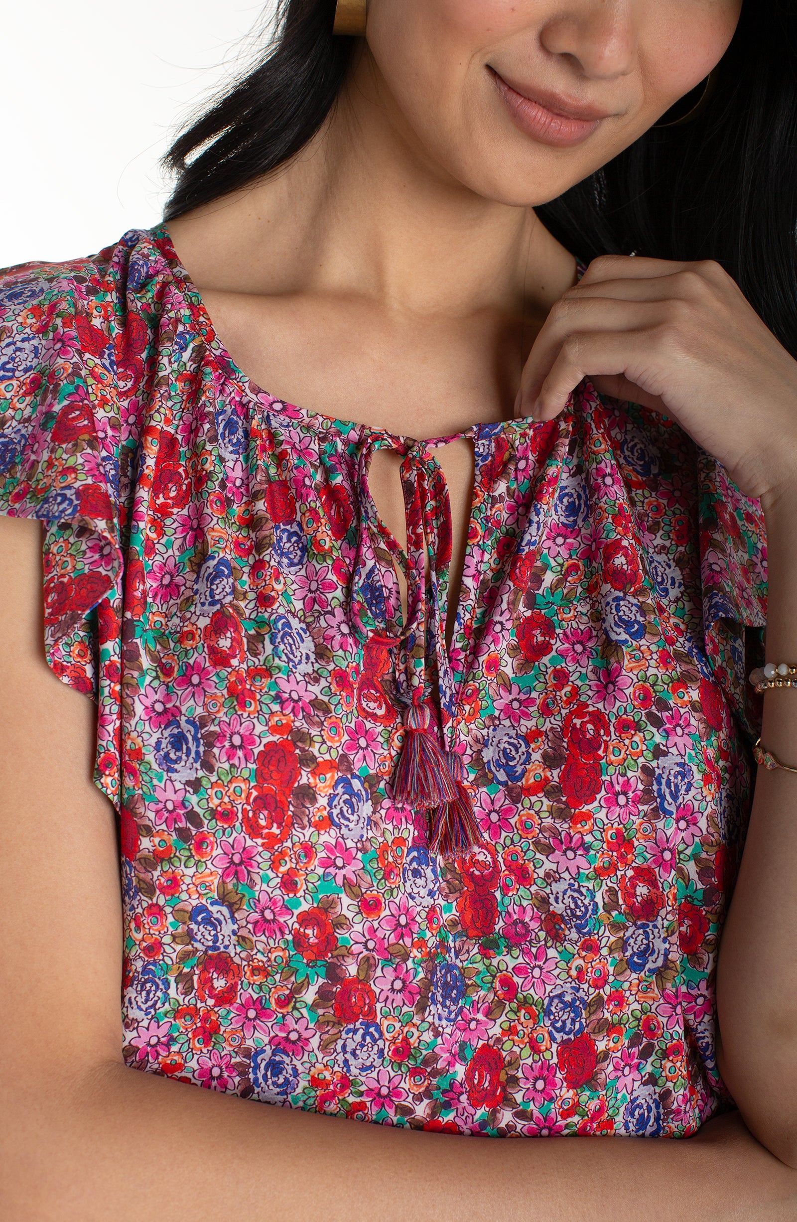 Flutter Sleeve Peplum Top