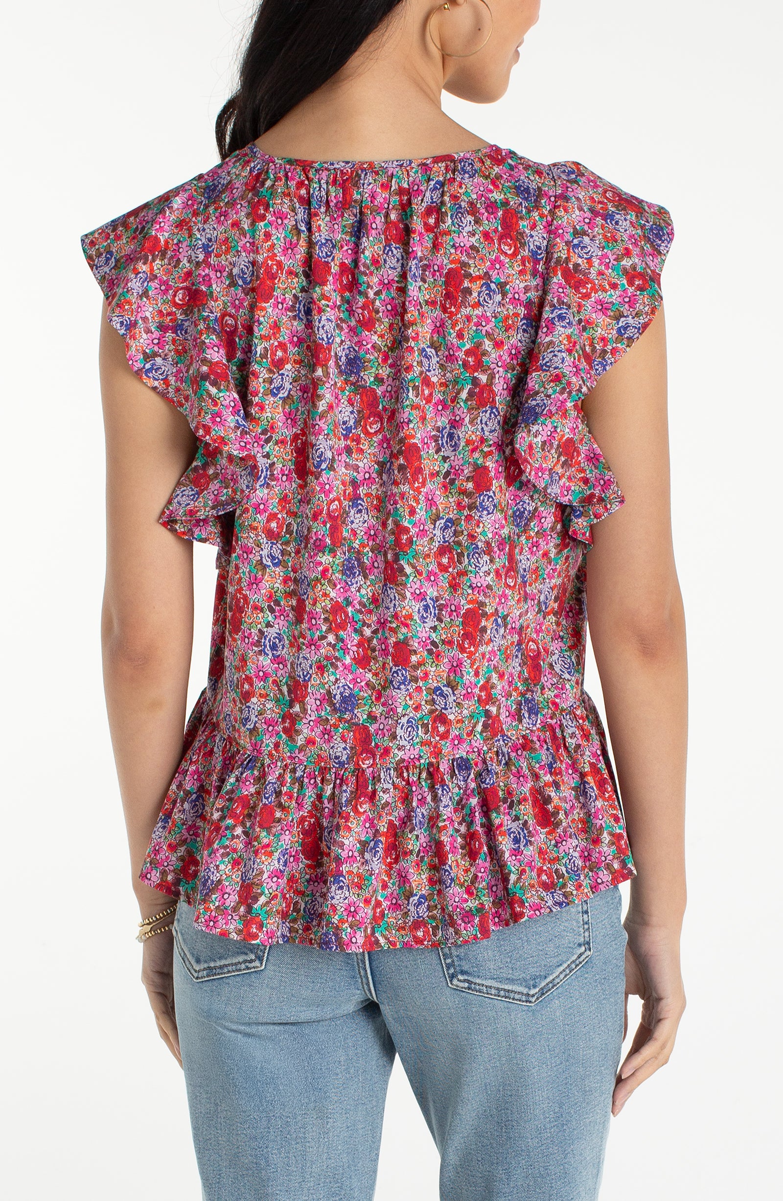 Flutter Sleeve Peplum Top