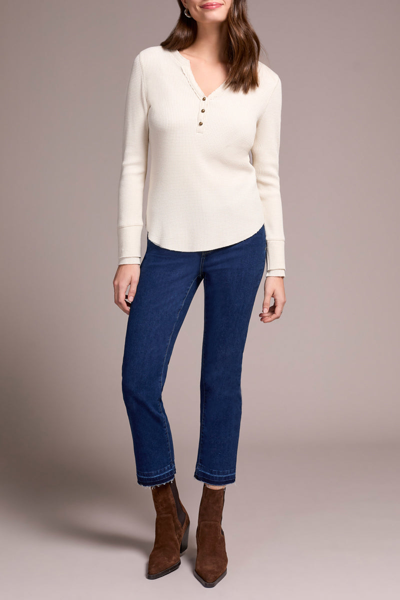 Brushed Waffle Knit Henley