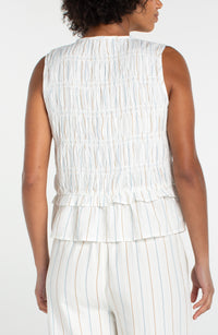 Sleeveless Tie Front Top