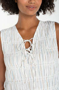 Sleeveless Tie Front Top
