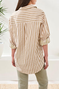 Roll Up Sleeve Button Front Shirt