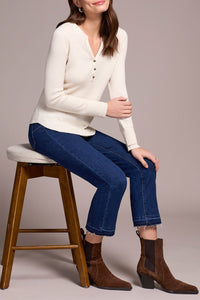 Brushed Waffle Knit Henley