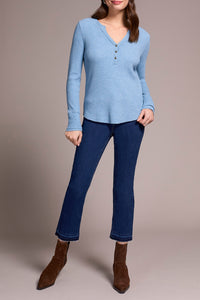 Brushed Waffle Knit Henley