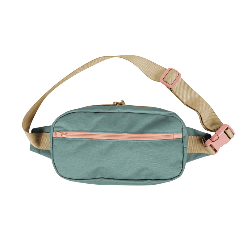 Recycled Sage Color Block - Large Hip Bag